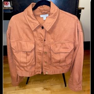 TOPSHOP Avril Shirt Jacket, Size 4-6 in Orange